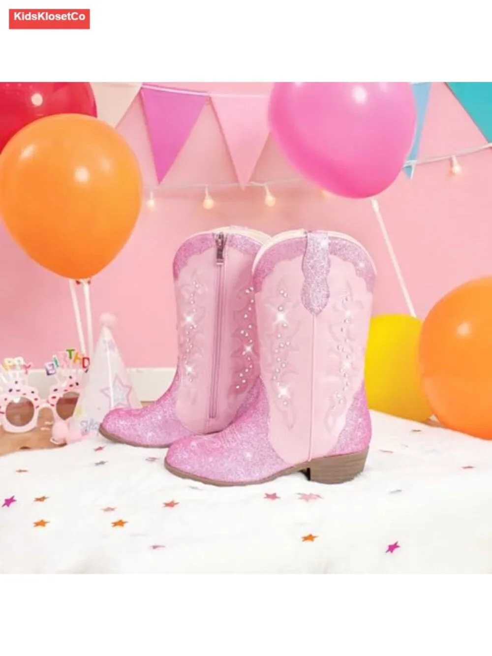Cowgirl Boots Rhinestone Sparkly Toddler Dress Boots Pointed Toe Mid Calf